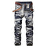 Men's Jeans Washed Vintage Jeans Straight Pants Mid Waist Jeans